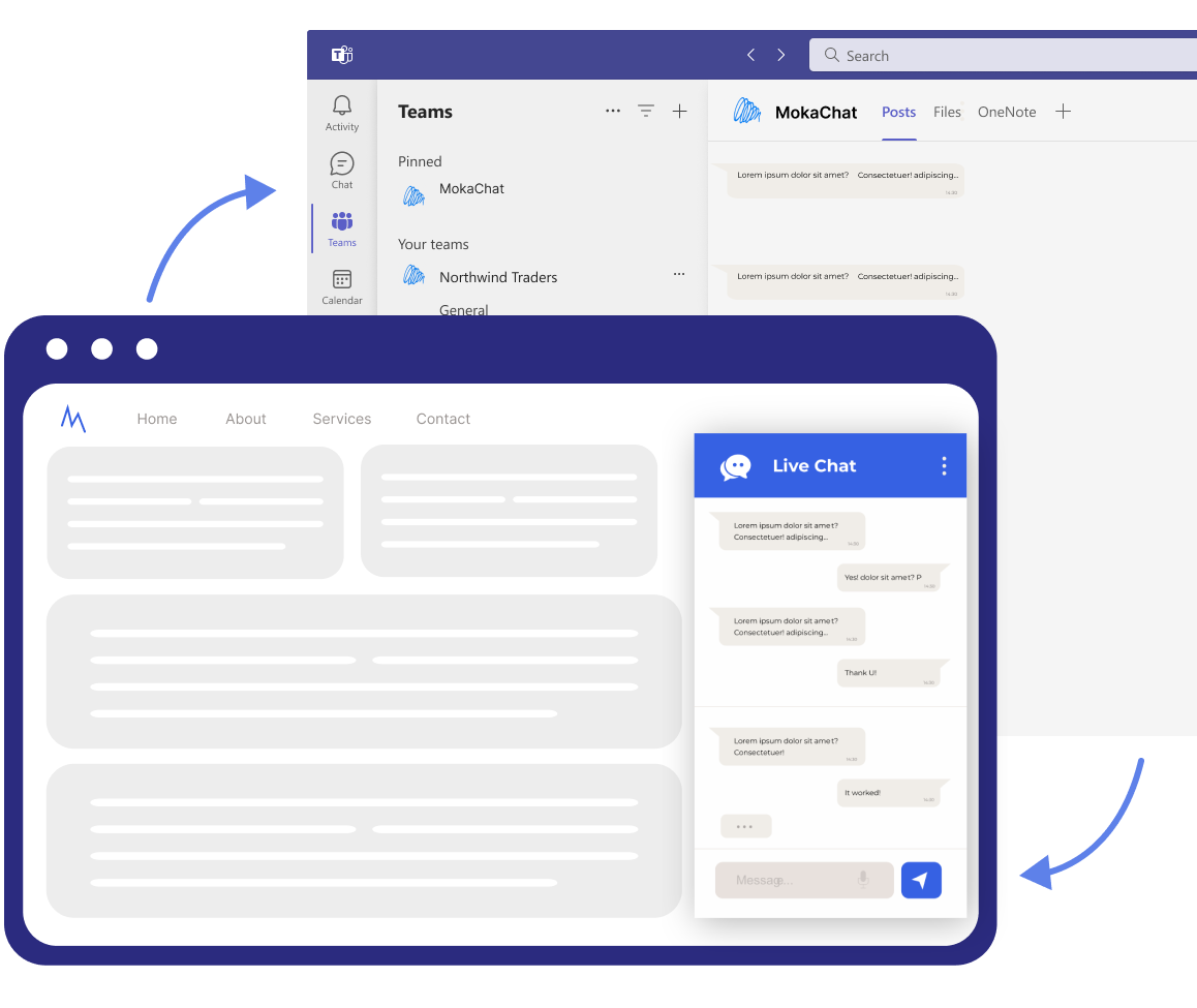 Live chat for microsoft teams